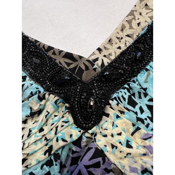 Vtg y2k Alessandro Dell’Aqua Top With Beading Size 40 shirt tank NWT grunge goth - Picture 8 of 8